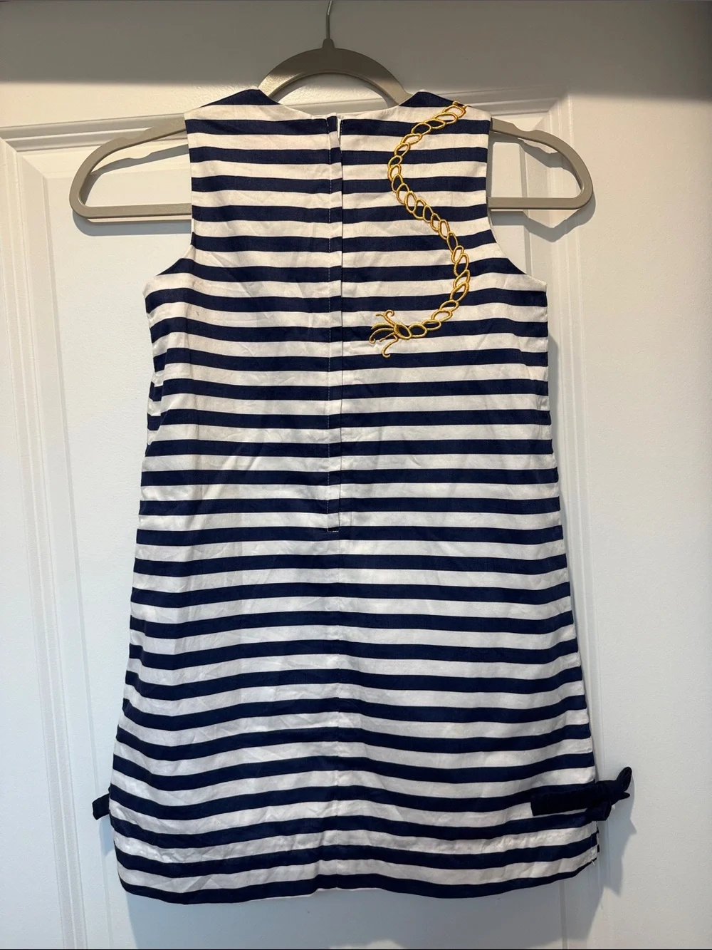 Girls Lilly Pulitzer Nautical Striped Anchor Tank Dress - Navy & White size 8